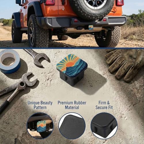 2 Inch Forest Sunset Trailer Hitch Cover Rubber Receiver Tube Plug Cap - Image 3