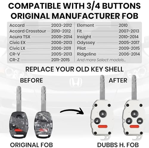 USA-Made for Honda Key Fob Shell | Crack-Resistant & Durable | Seamless Fit | - Image 3