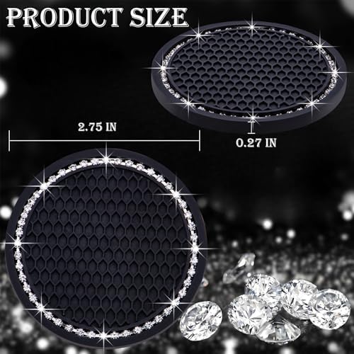 4PCS Bling Cup Holder Coaster, 2.75 Inch Auto Car Cup Holder Insert Coasters - Image 2