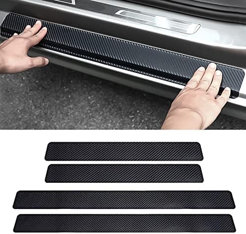 4PCS Car Door Sill Protector 4D Carbon Fiber by LANZMYAN