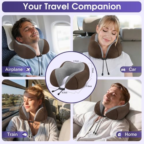 CloudBliss Memory Foam Travel Neck Pillow Airplane, 2 Pack - Image 7
