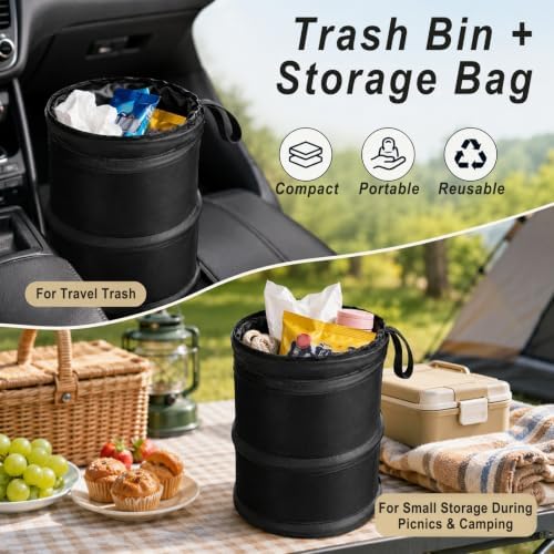 2 Pack Collapsible Car Trash Can Pop Up Mini Garbage Can - Image 6