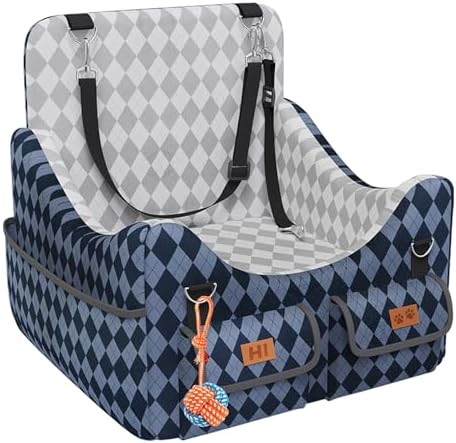 Dog Car Seat for Small/Medium Dogs up to 35lbs, 4-Pocket Storage Memory Foam by Unknown