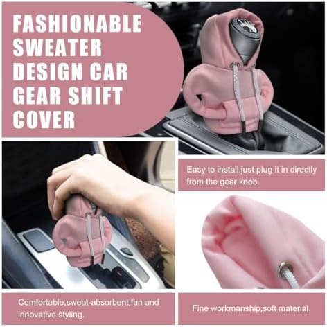 JOYCOURT 2PCS Car Gear Shift Hoodie Auto Shifter Knob Cover - Image 4
