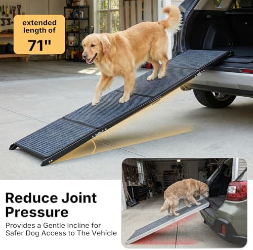 Veehoo Foldable Dog Ramp for Car Truck SUV Extra Large Wide 71" L 20" W - Image 2
