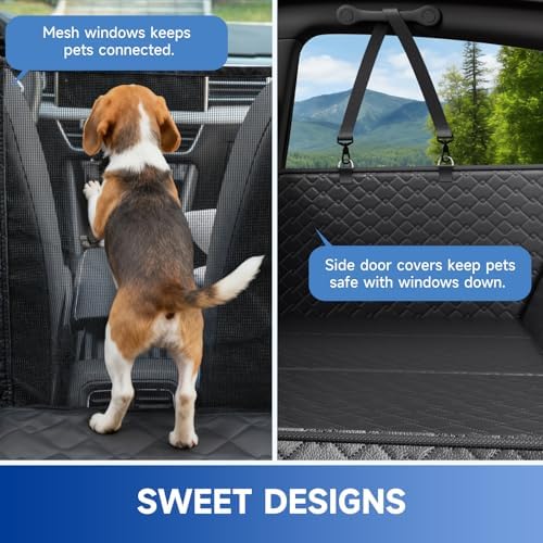 Dog Car Seat Cover Waterproof Vegan Leather, Scratchproof, Hard Bottom Back - Image 4