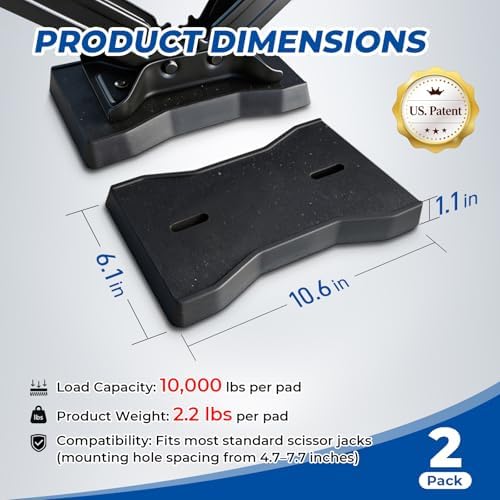 ROBLOCK RV Stabilizer Jack Pads 2 Pack, Heavy Duty Rubber Scissor Jack Leveling - Image 3
