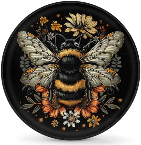 Rv Spare Tire Cover Wheel Animal Bee Flower Tire Covers Wheel Protectors by FengQuGou