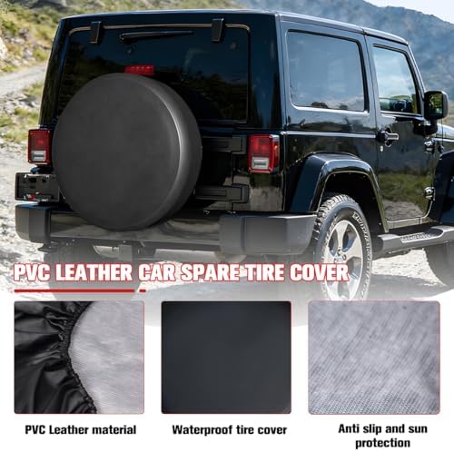 Car Spare Tire Cover, 14 Inch Leather Waterproof Dust-Proof Vehicle Spare Wheel - Image 3