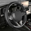 SEG Direct Steering Wheel Cover 14"-14.25" Heavy-Duty Black Carbon Pattern by SEGDirect