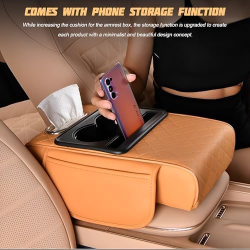Zpana 4 in 1 Car Center Console Armrest Pillow, Memory Foam, Light Gray - Image 3