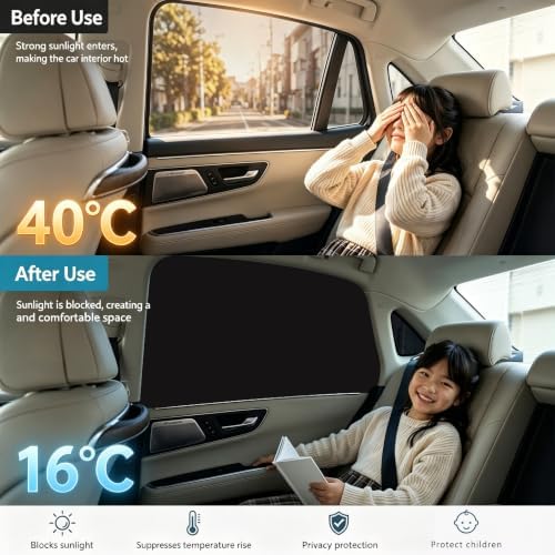 Magnetic Car Window Shades, Keep Cooler Car Curtain - Image 2
