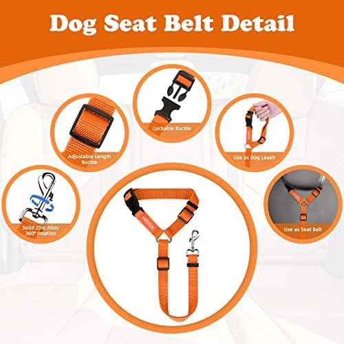 BWOGUE 2 Pack Dog Seat Belt for Car, Headrest Restraint Strap - Image 3