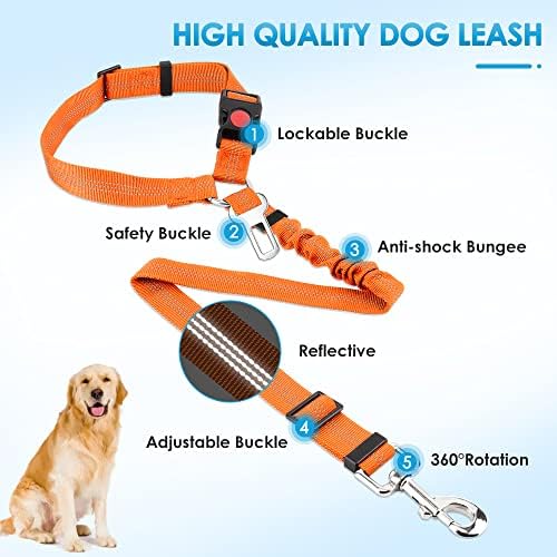 SlowTon Dog Seat Belt for Car, 2 Pack Dog Car Harness Seatbelt - Image 5