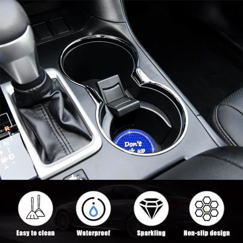 Ziciner 2 Pack Bling Car Cup Holder Coaster, 2.75 Inch Anti-Slip Auto Insert - Image 3
