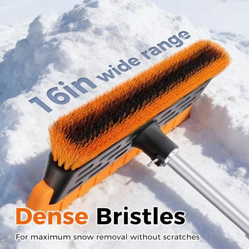 16" Large Snow Brush for Car Windshield, Non-Scratch Snow Scraper, Snow Remover - Image 5