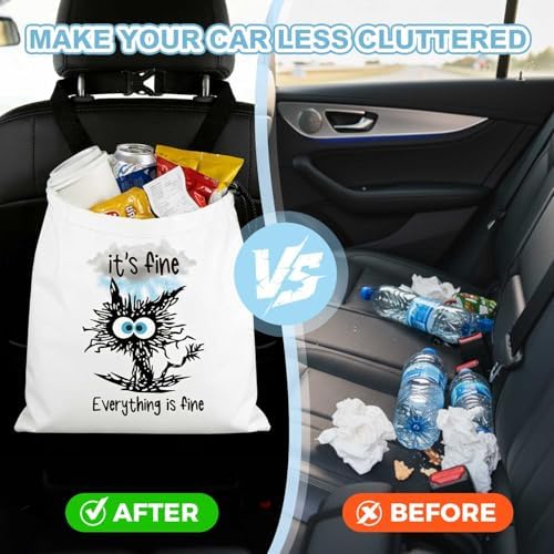 Black Cat Car Trash Bag - Image 5