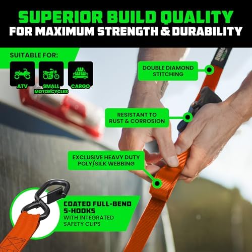 Rhino USA Retractable Ratchet Straps - 1in x 10ft - Image 3