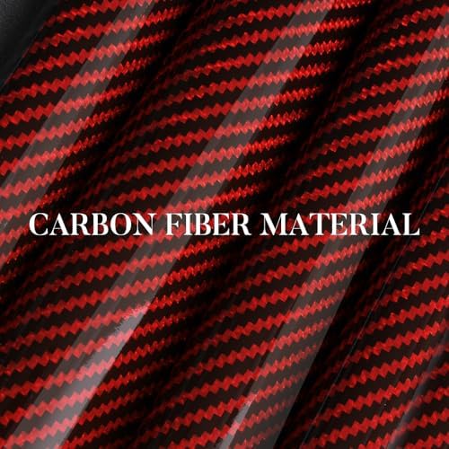 Carbon Fiber Steering Wheel Cover Universal 3pcs Protector Glossy Red - Image 2