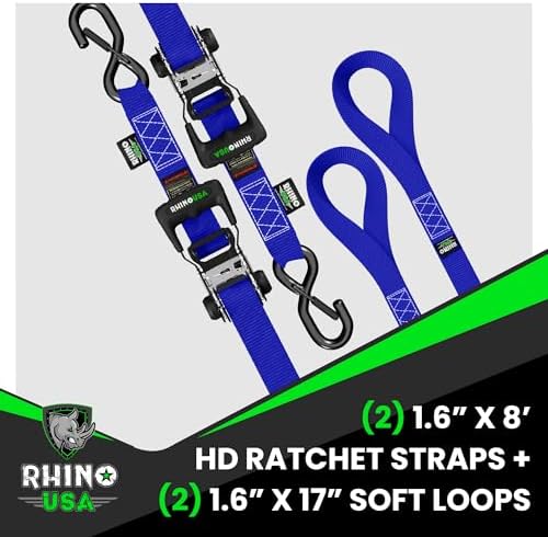 Rhino USA Heavy Duty Ratchet Tie Downs - Image 4