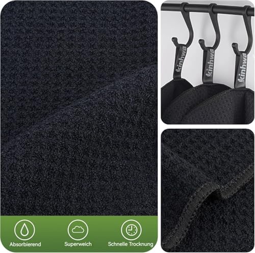 KinHwa Waffle Microfiber Dish Cloths Black Kitchen Towels, Washcloths - Image 4