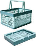 Collapsible Plastic Storage Crate - 32L Folding Organizer Basket Portable by Unknown
