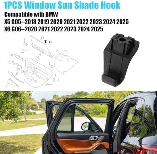 Jaronx for BMW Window Sun Shade Hook for X5 G05 2018-2025/X6 G06 2020-2025 - Image 3