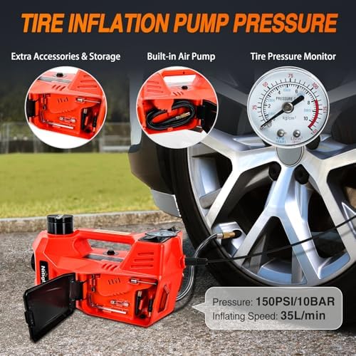 Nilight Electric Car Jack 5 Ton 12V Hydraulic Floor Jacks w Impact Wrench - Image 4