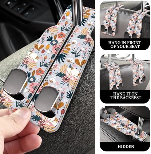 PU Leather Car Seat Hook, Storage Headrest Hanger, Cute Car Backseat Organizer - Image 3