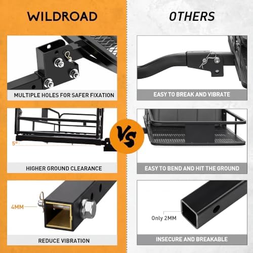 Wildroad 60"x24"x14" Hitch Cargo Carrier, Fits 2" Receiver - Image 3