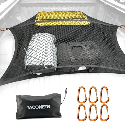 TacoNets Upgraded Highly Elastic Cargo Net, USA Company, Simple Truck Bed Cargo by TacoNets