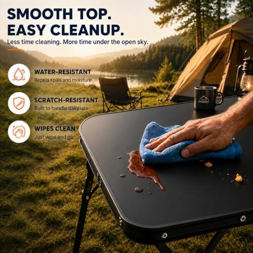 Overmont Folding Aluminum 4ft Camping Table - Image 5