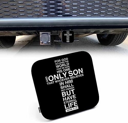 Christian Cross Hitch Tube Cover 2 Inch Holy Bible Verse Faith Cross Rubber by Beabes