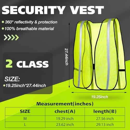 Jecery 60 Packs High Visibility Vest Safety Reflective Hi Visibility Mesh Vest - Image 2