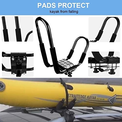 uyoyous 2 Pairs Universal Kayak Canoe Top Mount Carrier Roof Rack 150lbs Top - Image 4