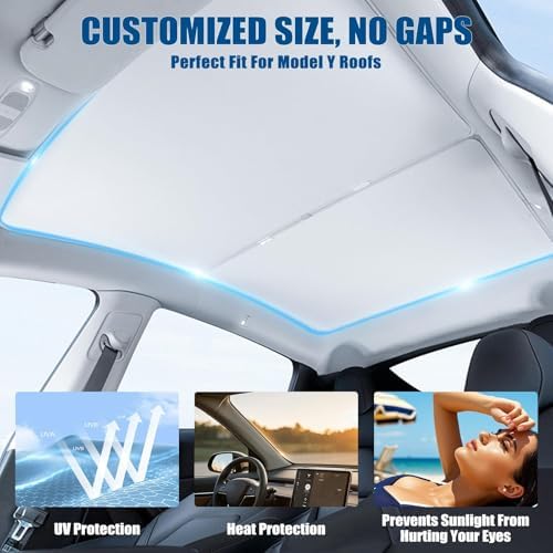 Roof Sunshade for Model Y Juniper 2025 2026 |No Gaps, No-Sagging | Heat - Image 3