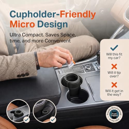 Trash Trapper Car Trash Can Cup Holder | Extra Small Car Trash Can - Image 6
