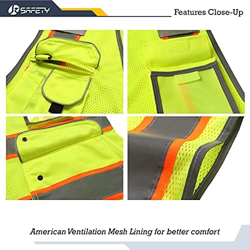 JKSafety Safety Vest for Men Women Reflective Hi Vis JK100 Yellow 3XL - Image 2