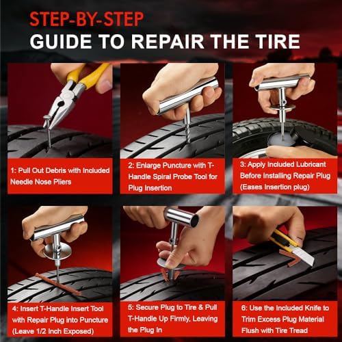 77Pcs Tire Plug Kit, Heavy Duty Tire Repair - Image 4
