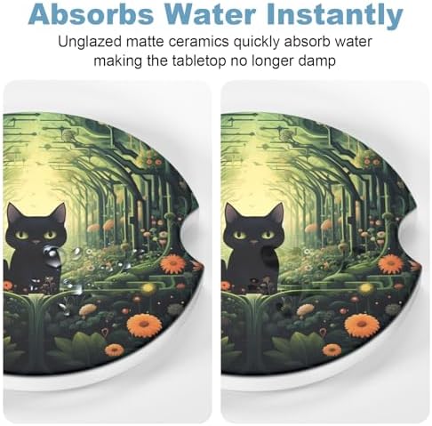 2 Pack Car Cup Holder Coaster, 2.63 inch Anti Slip Insert Absorbent Ceramic Car - Image 5