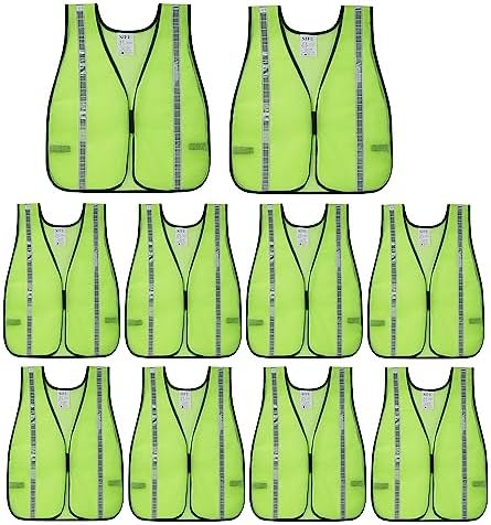 SIFE 10 Pack High Visibility Reflective Safety Vest, Made from Breathable and by SafetyFirst