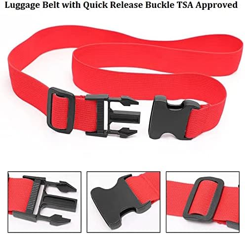 2 Pack Suitcase Straps, Bright Color Adjustable Luggage Belts, TSA Approved - Image 3