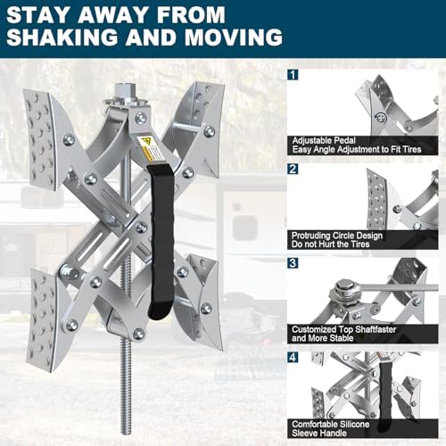 RV X Chocks Wheel Stabilizer for Travel Trailers, RV X-Shaped Wheel Chocks - Image 3