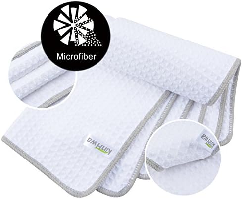 KinHwa Waffle Microfiber Dish Cloths White Kitchen Towels, Cleaning Cloth - Image 3