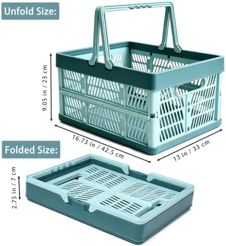 Collapsible Plastic Storage Crate - 32L Folding Organizer Basket Portable - Image 2