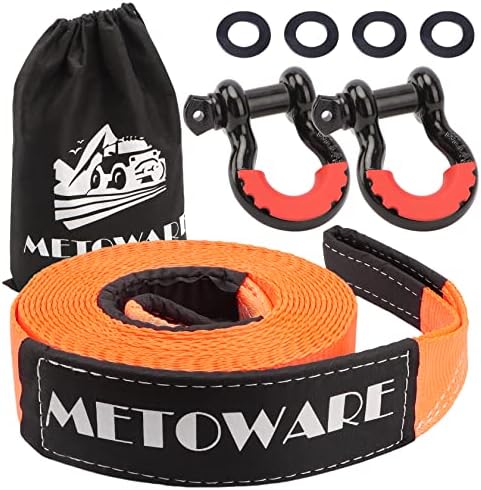 METOWARE Heavy Duty Tow Strap Recovery Kit by METOWARE