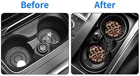 tifanso 2PCS Leopard Non-Slip Car Cup Holder Coasters - Image 4
