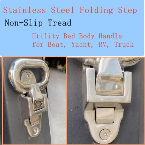 2 Pack Stainless Steel Folding Step, Heavy Duty 304, Non-Slip Tread, Utility - Image 5