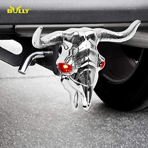 Bully CR-402L Chrome Bull Skull Trailer Truck Towing Hitch Receiver Cover - Image 6