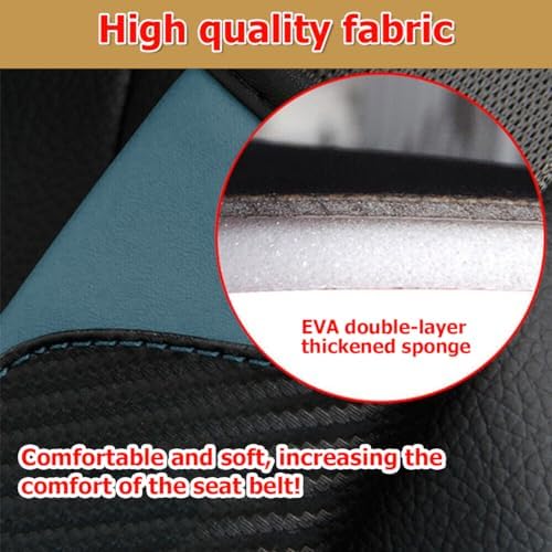 AUCELI 2PCS Carbon Fiber Car Seat Belt Cover, Breathable Leather - Image 3